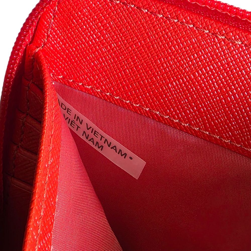 Coach Orange/Red turnlock Leather Wallet Wristlet - Picture 6 of 7